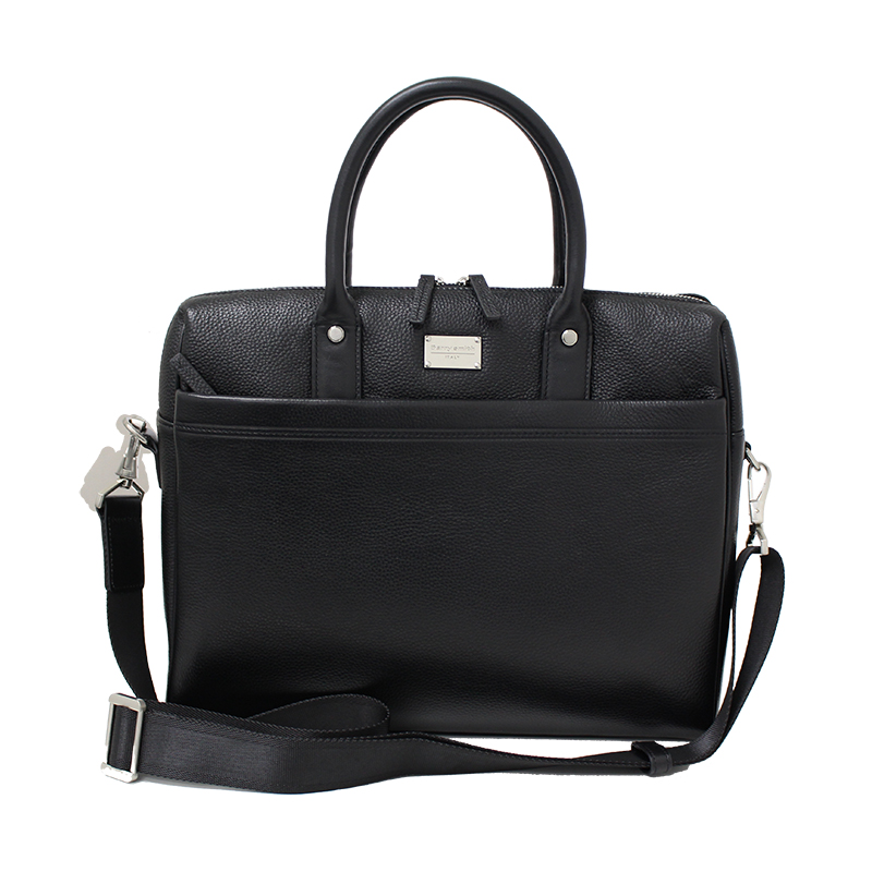 Barry Smith Genuine Leather Document Bag (Black) - Cuir